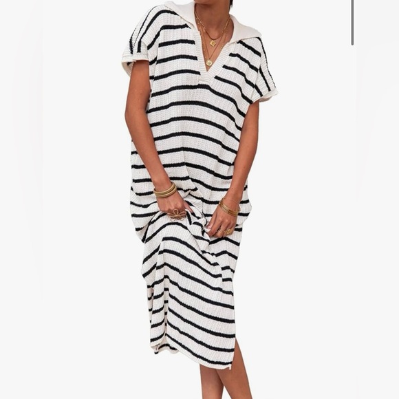 Striped Knit Dress - Picture 1 of 5